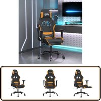 Gaming-Stuhl mit Massage & Fußstütze Schwarz und Orange Stoff - Gaming-Stuhl - Gamer Chair - Bürostuhl - Schreibtischstuhl - Ergonomischer Stuhl Gaming-Stuhl mit Massage & Fußstütze Schwarz und Orange Stoff - Gaming-Stuhl - Gamer Chair - Bürostuhl - Schreibtischstuhl - Ergonomischer Stuhl von VIDAXL