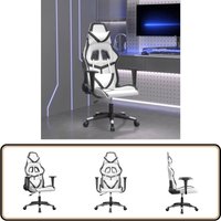 Gaming-Stuhl mit Massagefunktion Weiß und Schwarz Kunstleder - Gaming-Stuhl - PC-Stuhl - Gamer Chair - Ergonomischer Stuhl - Schreibtischstuhl von VIDAXL
