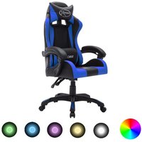 Vidaxl - Gaming-Stuhl mit rgb LED-Leuchten Blau und Schwarz Kunstleder Vidaxl - Gaming-Stuhl mit rgb LED-Leuchten Blau und Schwarz Kunstleder von VIDAXL