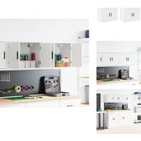 Vidaxl - Garagen-Wandschränke 2 Stk. Weiß Holzwerkstoff - Garagen-Wandschrank - Garagen-Wandschränke - Schrank - Garagen-Lagerschrank Vidaxl - Garagen-Wandschränke 2 Stk. Weiß Holzwerkstoff - Garagen-Wandschrank - Garagen-Wandschränke - Schrank - Garagen-Lagerschrank von VIDAXL