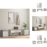 Vidaxl - Garderoben-Set Betongrau Holzwerkstoff - Flurbank - Garderobe - Schuhschrank - Eingangsbereich Deko - Wohnzimmer Möbel Vidaxl - Garderoben-Set Betongrau Holzwerkstoff - Flurbank - Garderobe - Schuhschrank - Eingangsbereich Deko - Wohnzimmer Möbel von VIDAXL