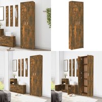 Garderobenschrank Räuchereiche 55x25x189 cm Holzwerkstoff - Garderobe - Kleiderschrank - Holzschrankschubladen - Einbauschrank - Aufbewahrungsschrank Garderobenschrank Räuchereiche 55x25x189 cm Holzwerkstoff - Garderobe - Kleiderschrank - Holzschrankschubladen - Einbauschrank - Aufbewahrungsschrank von VIDAXL
