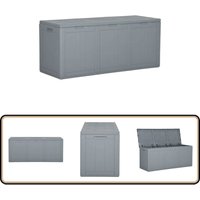 Garten-Aufbewahrungsbox 270 l Grau pp Rattan - Gartenbox - Aufbewahrungsbox - Outdoor Box - Wetterfest - UV-beständig von VIDAXL