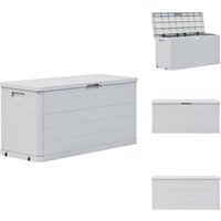 Garten-Aufbewahrungsbox 280 l Hellgrau - Gartenbox - Aufbewahrungsbox - Gartenschuppen - Holzoptik - Kunststoff Box von VIDAXL