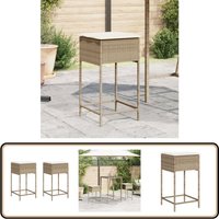 Garten-Barhocker mit Kissen 2 Stk. Beige Poly Rattan - Gartenstuhl - Barhocker - Outdoor Furniture - Gartenmöbel - Rattan Sessel von VIDAXL