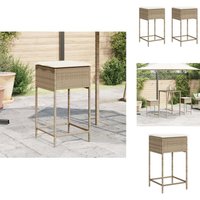 Garten-Barhocker mit Kissen 2 Stk. Beige Poly Rattan - Gartenstuhl - Barhocker - Outdoor Furniture - Gartenmöbel - Rattan Sessel Garten-Barhocker mit Kissen 2 Stk. Beige Poly Rattan - Gartenstuhl - Barhocker - Outdoor Furniture - Gartenmöbel - Rattan Sessel von VIDAXL