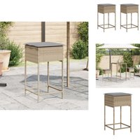 Vidaxl - Garten-Barhocker mit Kissen 2 Stk. Beige Poly Rattan - Gartenstuhl - Barhocker - Outdoor Möblierung - Gartenmöbel - Rattan Gartenmöbel Vidaxl - Garten-Barhocker mit Kissen 2 Stk. Beige Poly Rattan - Gartenstuhl - Barhocker - Outdoor Möblierung - Gartenmöbel - Rattan Gartenmöbel von VIDAXL