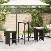 vidaXL Garten-Barhocker mit Kissen 2 Stk. Braun Poly Rattan vidaXL Garten-Barhocker mit Kissen 2 Stk. Braun Poly Rattan von VIDAXL