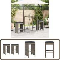 Garten-Barhocker mit Kissen 2 Stk. Grau Poly Rattan - Vidaxl Garten-Barhocker mit Kissen 2 Stk. Grau Poly Rattan - Vidaxl von VIDAXL