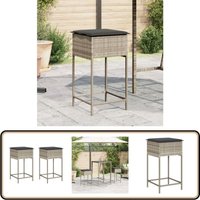 Garten-Barhocker mit Kissen 2 Stk. Hellgrau Poly Rattan - Gartenstuhl - Outdoor Stuhl - Barhocker - Lounge Chair - Balkonmöbel von VIDAXL