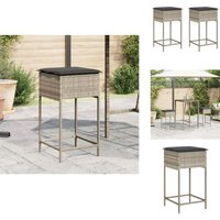 Garten-Barhocker mit Kissen 2 Stk. Hellgrau Poly Rattan - Gartenstuhl - Outdoor Stuhl - Barhocker - Lounge Chair - Balkonmöbel Garten-Barhocker mit Kissen 2 Stk. Hellgrau Poly Rattan - Gartenstuhl - Outdoor Stuhl - Barhocker - Lounge Chair - Balkonmöbel von VIDAXL
