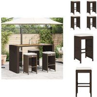 Vidaxl - Garten-Barhocker mit Kissen 4 Stk. Braun Poly Rattan - Garten Barhocker - Barhocker - Barhocker Terrasse - Outdoor Barhocker Vidaxl - Garten-Barhocker mit Kissen 4 Stk. Braun Poly Rattan - Garten Barhocker - Barhocker - Barhocker Terrasse - Outdoor Barhocker von VIDAXL