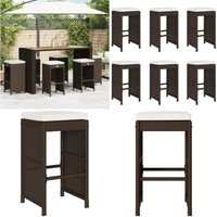 Garten-Barhocker mit Kissen 6 Stk. Braun Poly Rattan - Vidaxl Garten-Barhocker mit Kissen 6 Stk. Braun Poly Rattan - Vidaxl von VIDAXL