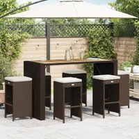Garten-Barhocker mit Kissen 6 Stk. Braun Poly Rattan - Vidaxl Garten-Barhocker mit Kissen 6 Stk. Braun Poly Rattan - Vidaxl von VIDAXL