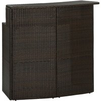 Garten-Bartisch Braun 120x55x110 cm Poly Rattan Vidaxl von VIDAXL