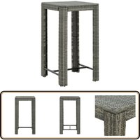 Garten-Bartisch Grau 60,5x60,5x110,5 cm Poly Rattan - Gartenbartisch - Outdoor Möbel - Esszimmertisch - Balkonmöbel - Terrassenmöbeln von VIDAXL