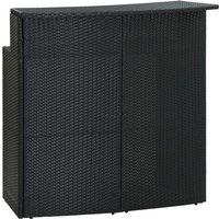 Garten-Bartisch Schwarz 120x55x110 cm Poly Rattan Vidaxl von VIDAXL