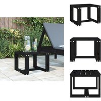 Garten-Beistelltisch Schwarz 40x38x28,5 cm Massivholz Kiefer - Gartentisch - Holzgartenmöbel - Esszimmerset - Balkonmöbel - Terrassentisch von VIDAXL