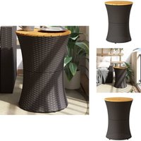 Vidaxl - Garten-Beistelltisch Trommelform Schwarz Poly Rattan Massivholz - Gartentisch - Esszimmerset - Balkonmöbel - Terrassenmöbel - Outdoor Möbel Vidaxl - Garten-Beistelltisch Trommelform Schwarz Poly Rattan Massivholz - Gartentisch - Esszimmerset - Balkonmöbel - Terrassenmöbel - Outdoor Möbel von VIDAXL
