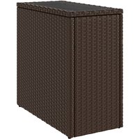 Vidaxl - Garten-Beistelltisch mit Glasplatte Braun 58x27,5x55 cm Rattan von VIDAXL