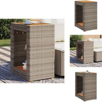 Garten-Beistelltisch mit Holzplatte Grau 60x40x75cm Poly Rattan - Gartentisch - Esszimmerset - Balkonmöbel - Terrassenmöbel - Gartenmöbel Set Garten-Beistelltisch mit Holzplatte Grau 60x40x75cm Poly Rattan - Gartentisch - Esszimmerset - Balkonmöbel - Terrassenmöbel - Gartenmöbel Set von VIDAXL