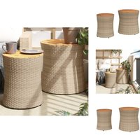 Garten-Beistelltische 2 Stk. mit Holzplatte Beige Poly Rattan - Gartentisch - Outdoor Möbel - Balkonmöbel - Terrassenmöbel - Esszimmerset Garten-Beistelltische 2 Stk. mit Holzplatte Beige Poly Rattan - Gartentisch - Outdoor Möbel - Balkonmöbel - Terrassenmöbel - Esszimmerset von VIDAXL