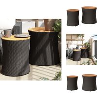 Garten-Beistelltische 2 Stk. mit Holzplatte Schwarz Poly Rattan - Gartentisch - Outdoor Möbel - Balkonmöbel - Terrassenmöbel - Esszimmerset Garten-Beistelltische 2 Stk. mit Holzplatte Schwarz Poly Rattan - Gartentisch - Outdoor Möbel - Balkonmöbel - Terrassenmöbel - Esszimmerset von VIDAXL