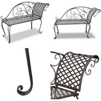 Garten-Chaiselongue 128 cm Stahl Antik Braun - Gartensaite - Gartenliegen - Chaise Lounge - Metall Gartenmöbel - Outdoor Möbel - Home & Living von VIDAXL