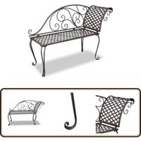Garten-Chaiselongue 128 cm Stahl Antik Braun - Gartensaite - Gartenliegen - Chaise Lounge - Metall Gartenmöbel - Outdoor Möbel von VIDAXL