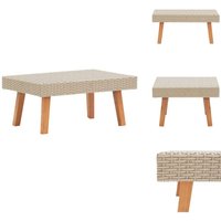 Garten-Couchtisch Poly Rattan Beige - Gartentisch - Outdoortisch - Rattantisch - Balkontisch - Terrassenmöbel von VIDAXL
