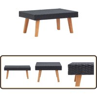 Garten-Couchtisch Poly Rattan Schwarz - Gartentisch - Outdoortisch - Pooltisch - Balkontisch - Rattan Tisch von VIDAXL