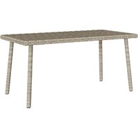 Garten-Couchtisch Rechteckig Hellgrau 80x40x37 cm Poly Rattan vidaXL von VIDAXL