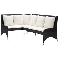 Garten-Ecksofa 2-tlg. Poly Rattan Schwarz vidaXL von VIDAXL