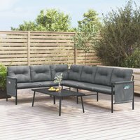 Vidaxl - Garten-Ecksofa Anthrazit Stahl und Textilene von VIDAXL