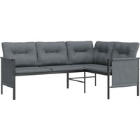 Garten-Ecksofa Anthrazit Stahl und Textilene Vidaxl von VIDAXL