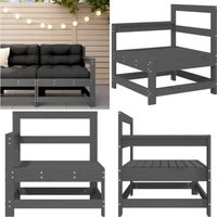 Garten-Ecksofa Grau Massivholz Kiefer - Gartensofa - Eckbank - Holzmöbel - Gartenlounge - Kiefernholz - Home & Living von VIDAXL