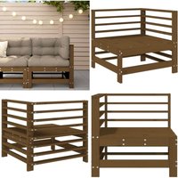 Garten-Ecksofa Honigbraun Massivholz Kiefer - Gartensofa - Eckbank - Lounge Möbel - Gartenmöbel - Holzmöbel - Home & Living von VIDAXL