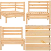 Garten-Ecksofa Massivholz Kiefer - Gartensessel - Gartenecke - Holzsessel - Kiefernholz Möbel - Gartenmöbel Set - Home & Living von VIDAXL