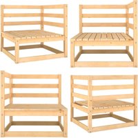 Garten-Ecksofa Massivholz Kiefer - Gartensorgsofa - Eckbank - Gartenmöbeln - Kiefernholz Möbel - Outdoor Lounge Set - Home & Living von VIDAXL