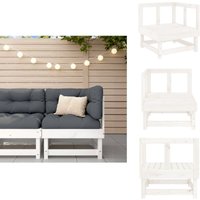 Vidaxl - Garten-Ecksofa Weiß Massivholz Kiefer - Gartensofa - Eckbank - Holzmöbel - Gartenmöbel - Lounge Set von VIDAXL