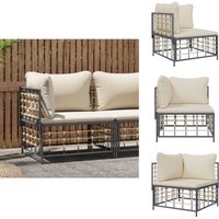 Garten-Ecksofa mit Beige Kissen Poly Rattan - Gartensorgen - Eckcouch - Lounge Möbel - Gartenlounge - Außenbereich Garten-Ecksofa mit Beige Kissen Poly Rattan - Gartensorgen - Eckcouch - Lounge Möbel - Gartenlounge - Außenbereich von VIDAXL