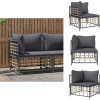 Vidaxl - Garten-Ecksofa mit Dunkelgrauen Kissen Poly Rattan - Gartenmöbel - Outdoor Möbel - Lounge Set - Eckcouch - Rattan Sofa von VIDAXL