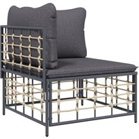 Vidaxl - Garten-Ecksofa mit Dunkelgrauen Kissen Poly Rattan 830658 von VIDAXL