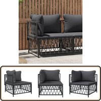 Garten-Ecksofa mit Kissen Anthrazit Gewebe - Gartensorgsofa - Lounge Sofa - Außensoba - Terrassenmöbeln - Essbereich von VIDAXL