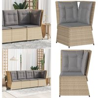 Garten-Ecksofa mit Kissen Beige Poly Rattan - Vidaxl Garten-Ecksofa mit Kissen Beige Poly Rattan - Vidaxl von VIDAXL