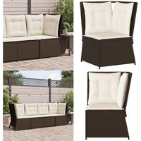 Garten-Ecksofa mit Kissen Braun Poly Rattan - Vidaxl Garten-Ecksofa mit Kissen Braun Poly Rattan - Vidaxl von VIDAXL