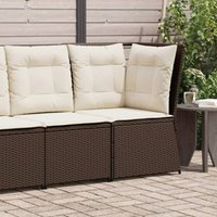 Garten-Ecksofa mit Kissen Braun Poly Rattan - Vidaxl von VIDAXL