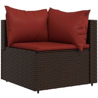 Garten-Ecksofa mit Kissen Braun Poly Rattan vidaXL610290 von BONNEVIE