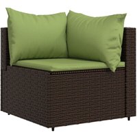 Bonnevie - Garten-Ecksofa mit Kissen Braun Poly Rattan vidaXL540749 von BONNEVIE