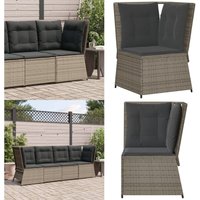 Garten-Ecksofa mit Kissen Grau Poly Rattan - Vidaxl Garten-Ecksofa mit Kissen Grau Poly Rattan - Vidaxl von VIDAXL